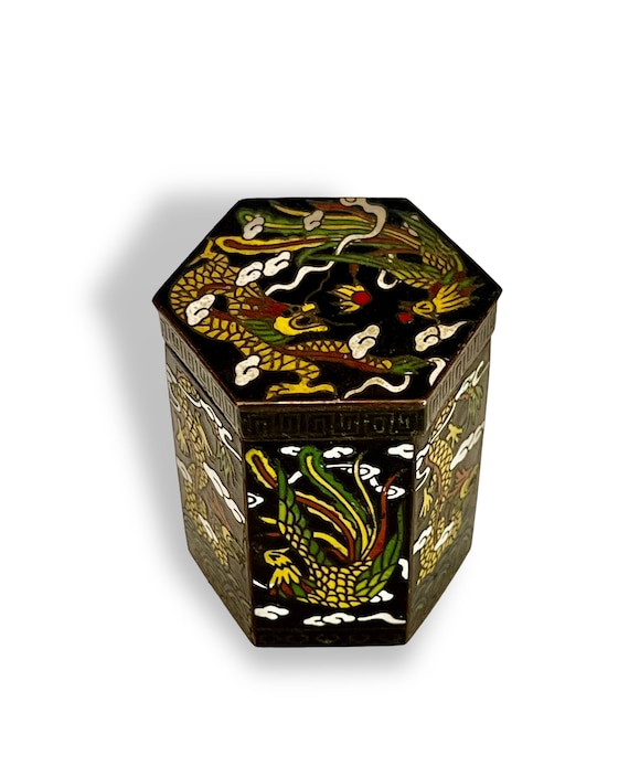 【希少/大判】伝統工芸 景泰藍 七宝Chinese Cloisonne Box Chinese Cloisonné Box - Etsy
