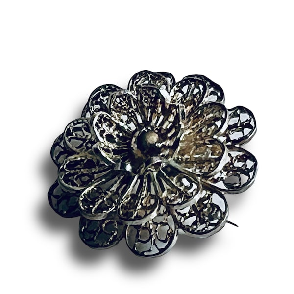 Broche vintage de plata hecho en plata