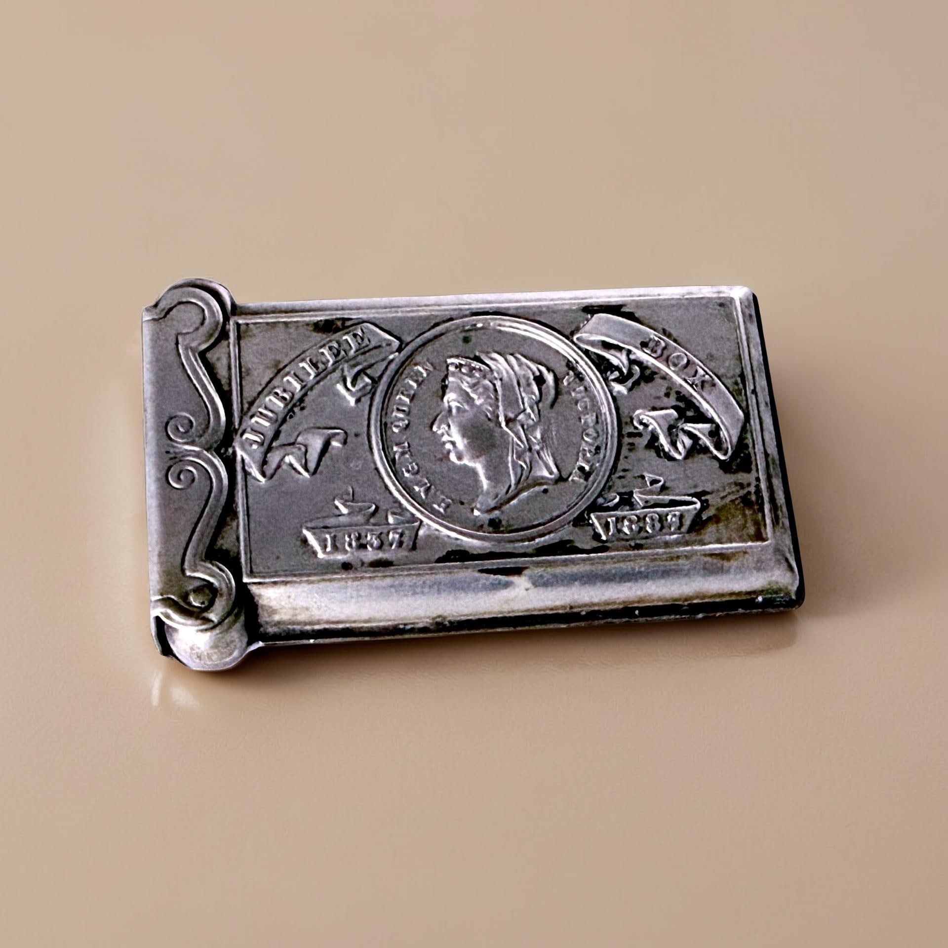 アンティーク 純銀 F. S. Gilbert アールヌーヴォー マッチケース Antique Queen Victoria Match Safe 1837–1887 Jubilee Vesta Case by