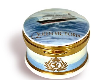 Boîte en porcelaine de navire de la reine Victoria