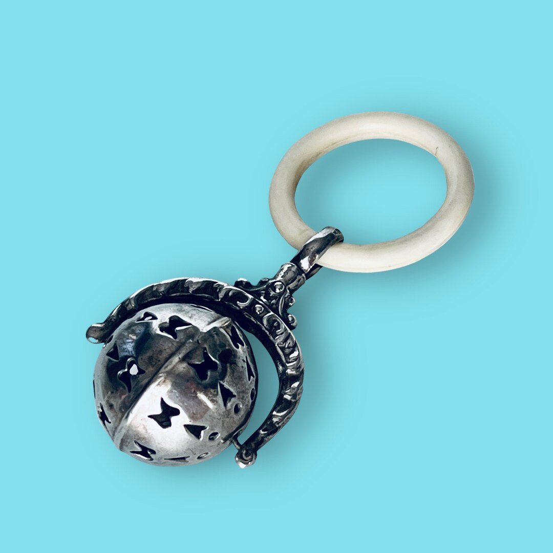 Vintage Baby Rattle Made in Silver Etsy