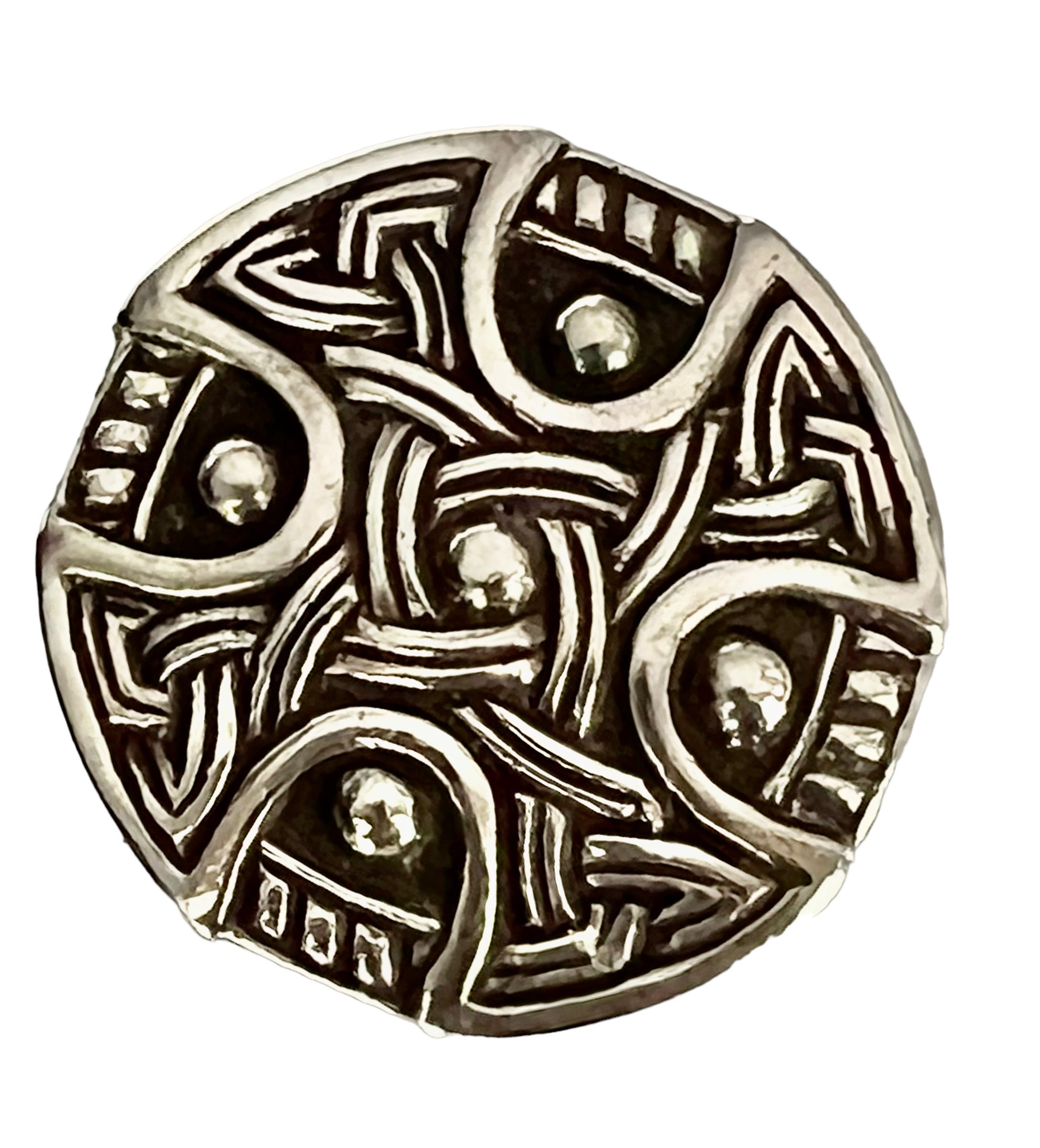 Broche Vintage Style Celtique En Métal Argenté - Occasion - Sans Marque