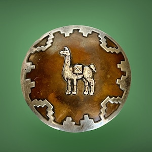 Vintage Peruvian pendant with llama