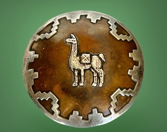 Vintage Peruvian pendant with llama