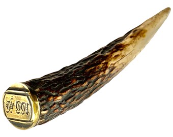 Antique wax seal in bronze and horn