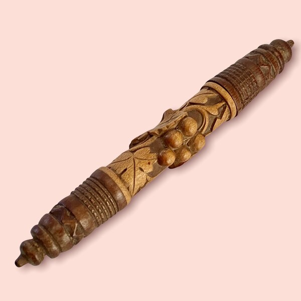 Vintage Wooden needle case