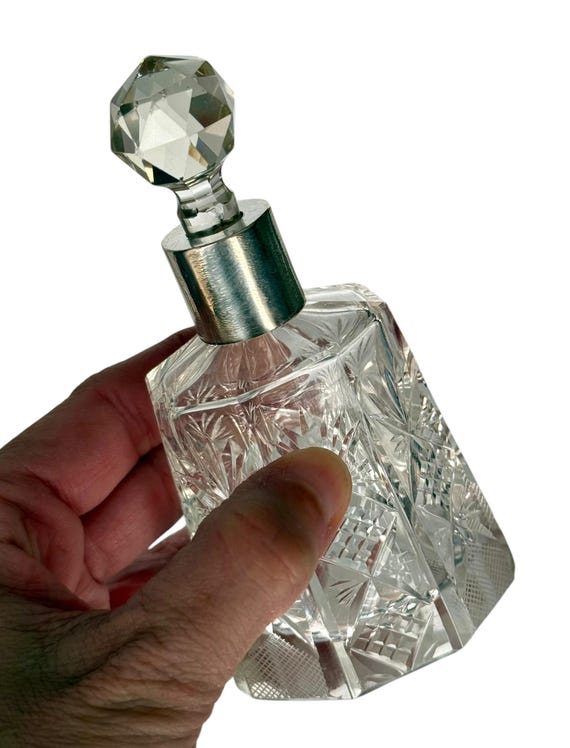 アンティーク 香水瓶 スターリングシルバー カットガラス ROBINSON＆Co