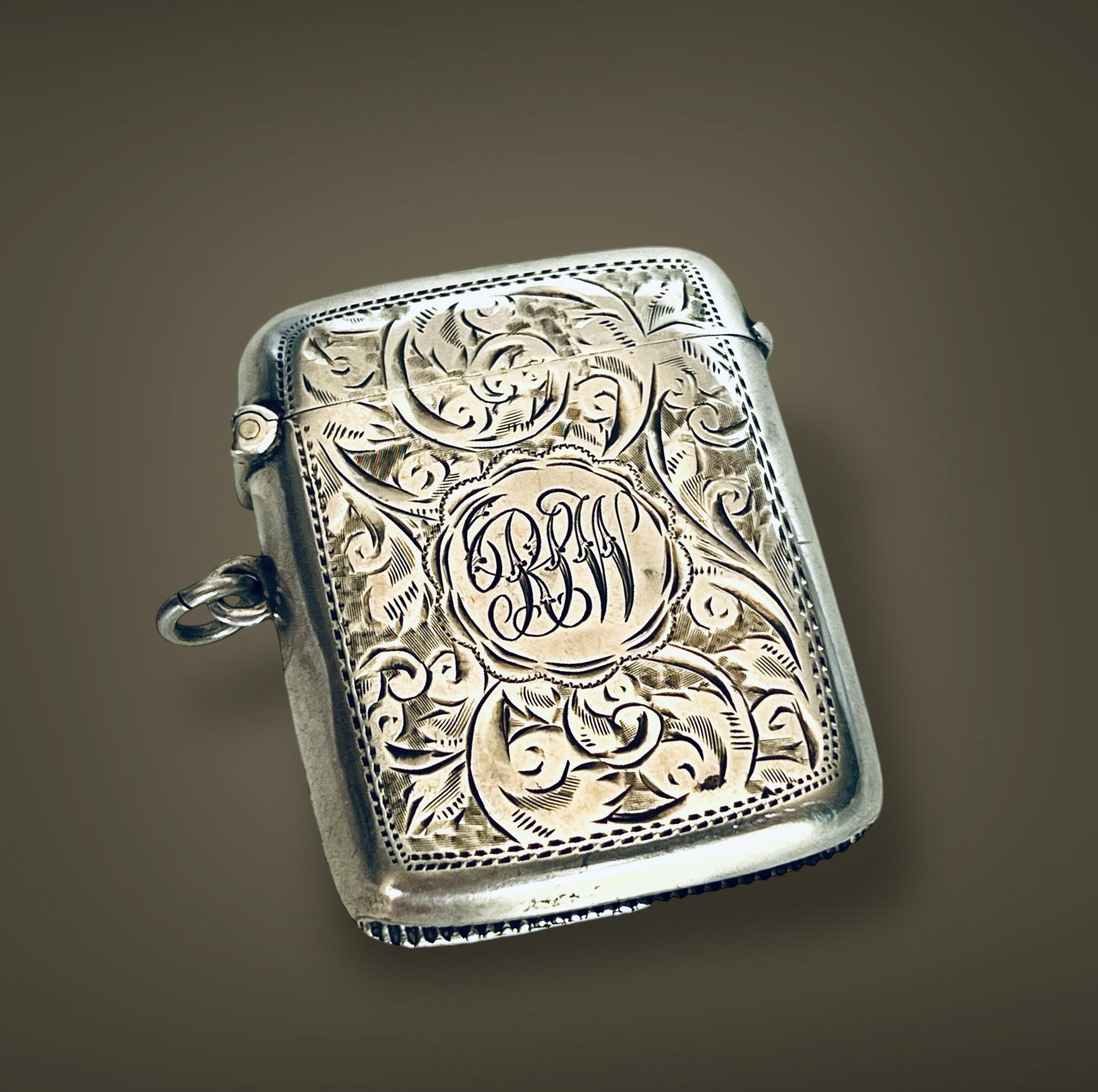 新着商品 in Made Case Vesta Antique Sterling 1922 Birmingham Silver, アンティーク雑貨