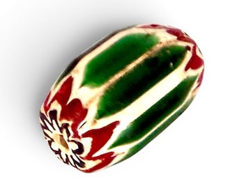 Large Vintage Nepal Glass Bead Statement Focal Tribal Ethnic 4.4cm