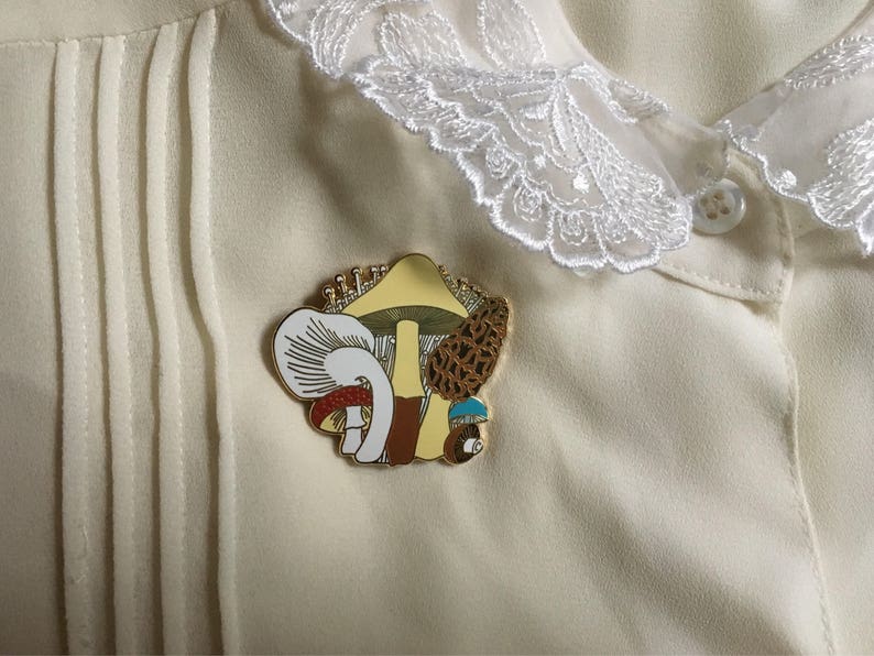 Mushroom Bouquet Hard Enamel Pin - Etsy