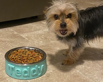 Custom 3D Printed Pet Bowl with Name Multiple Sizes | Food Bowl | Water Bowl | Cat Bowl | Dog Bowl