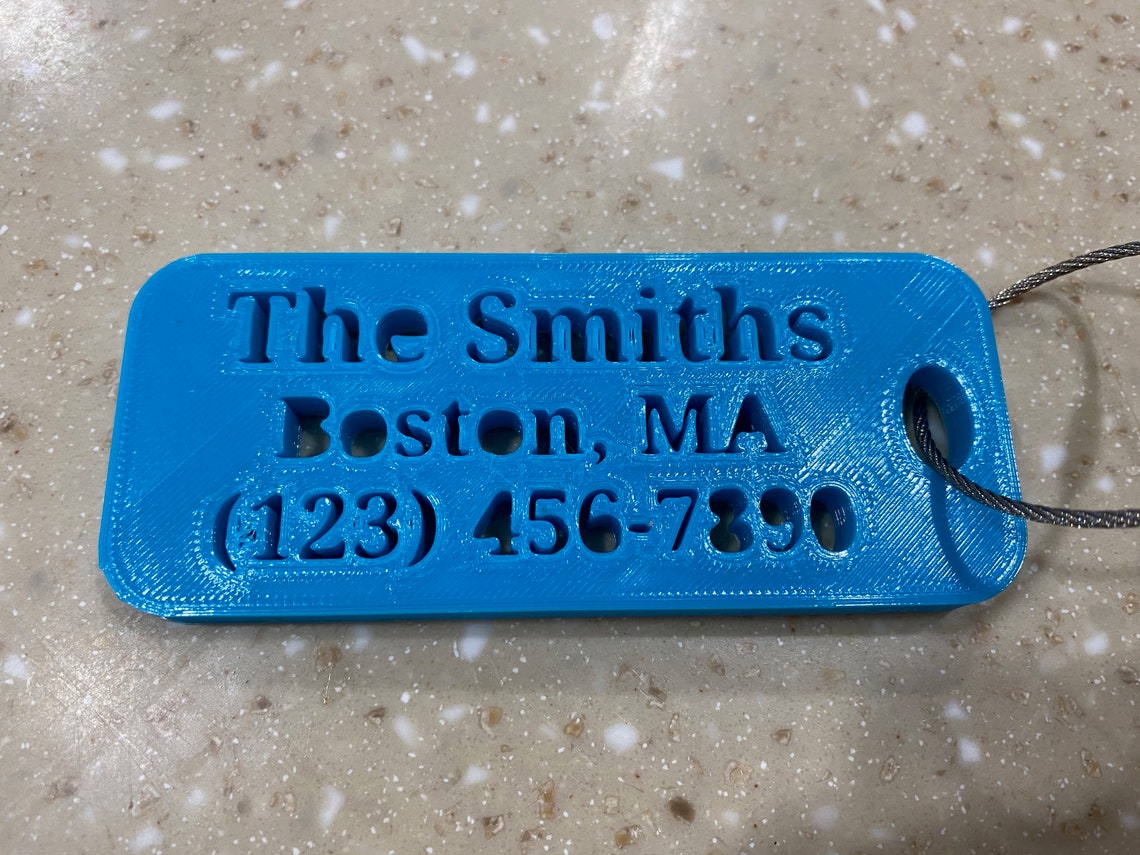Luggage Tags Custom 3D Printed Multiple Sizes Multiple Etsy