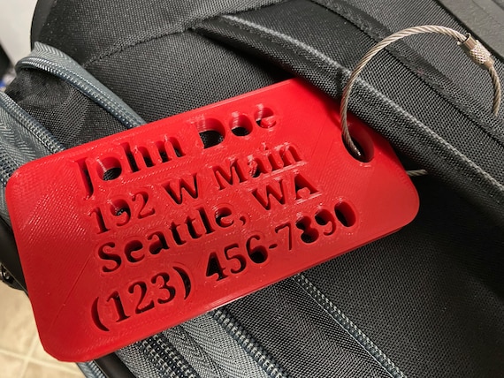 3D Printed with Plastic Customizable Monogram Bag Tag Bags & Purses Luggage & Travel Luggage Tags 