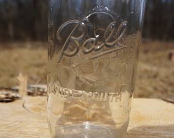 Vintage mason jar, Vintage Ball wide mouth, 20 oz ball jar, vintage canning jar, rustic wedding centerpiece, rustic mason jar decor
