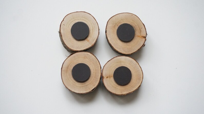 housewarming gift wood slice art fridge magnet cherry tree slab decorative refrigerator magnets set of 4 farmhouse decor