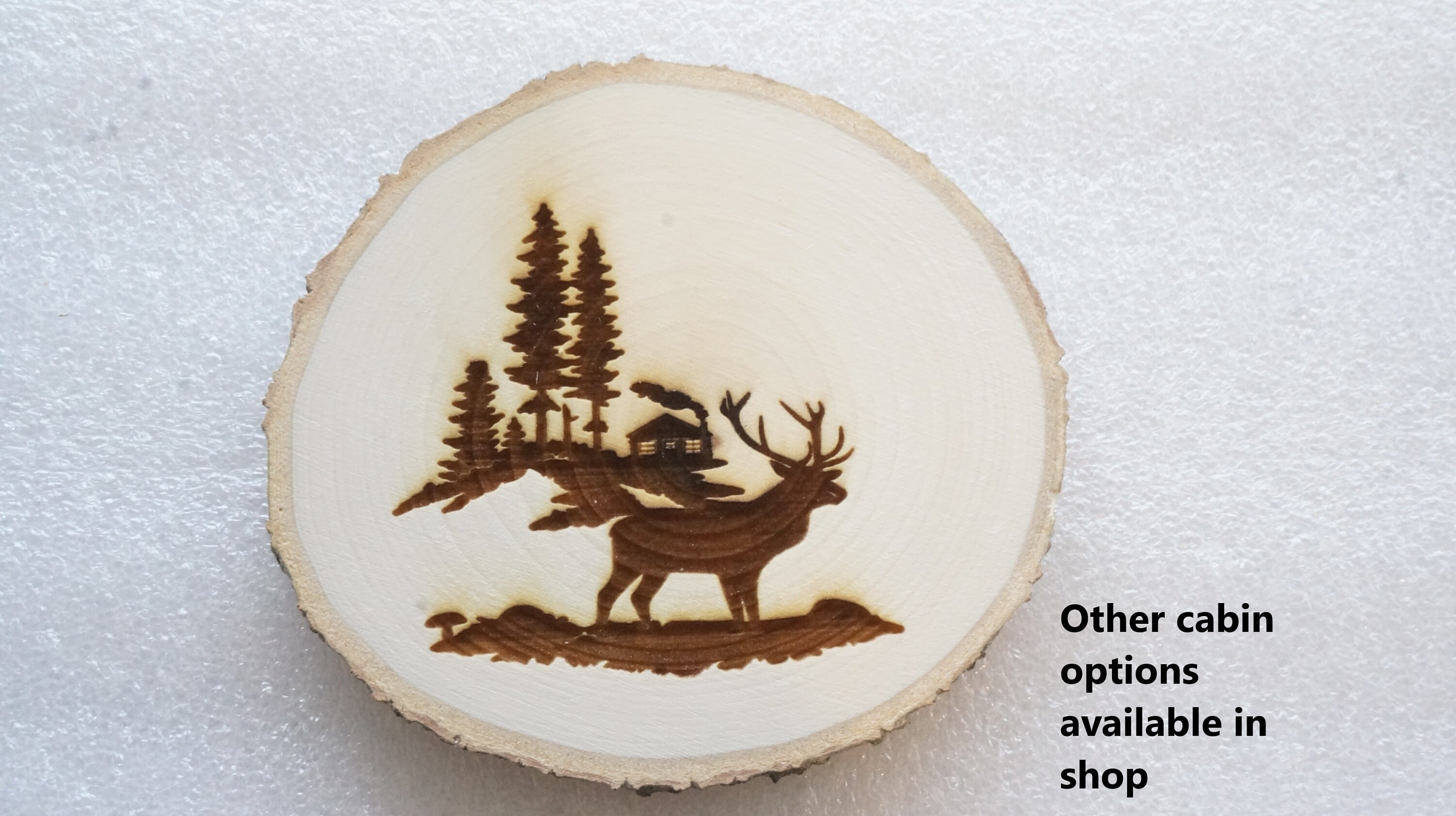 Madera de tronco de reno madera corte ornamento o imán adorno | Etsy