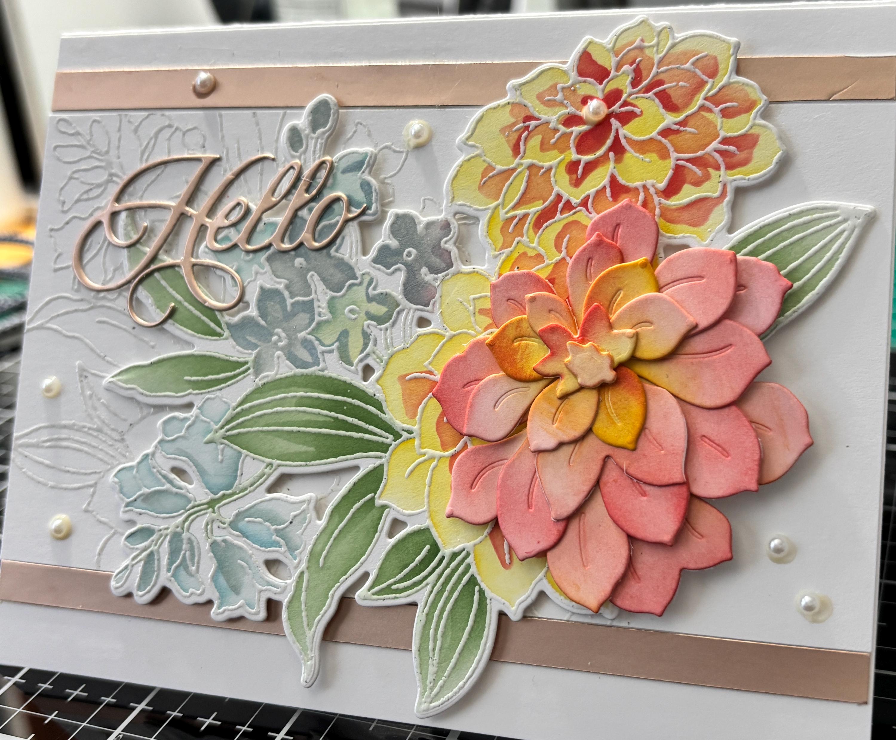 Handmade 3D Floral Hello Card – Layered Flower Greeting Card – Thinking ...