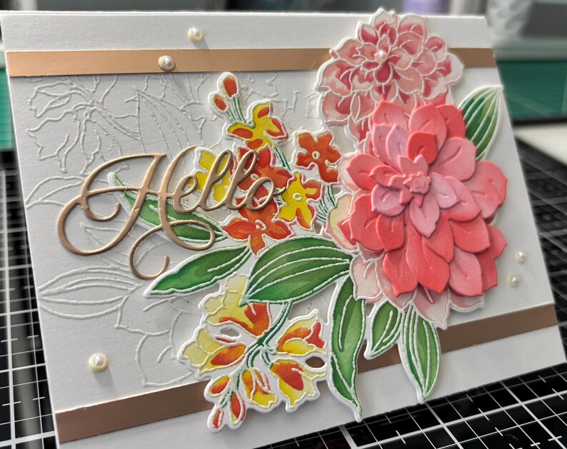 Handmade 3D Floral Hello Card – Layered Flower Greeting Card – Thinking ...