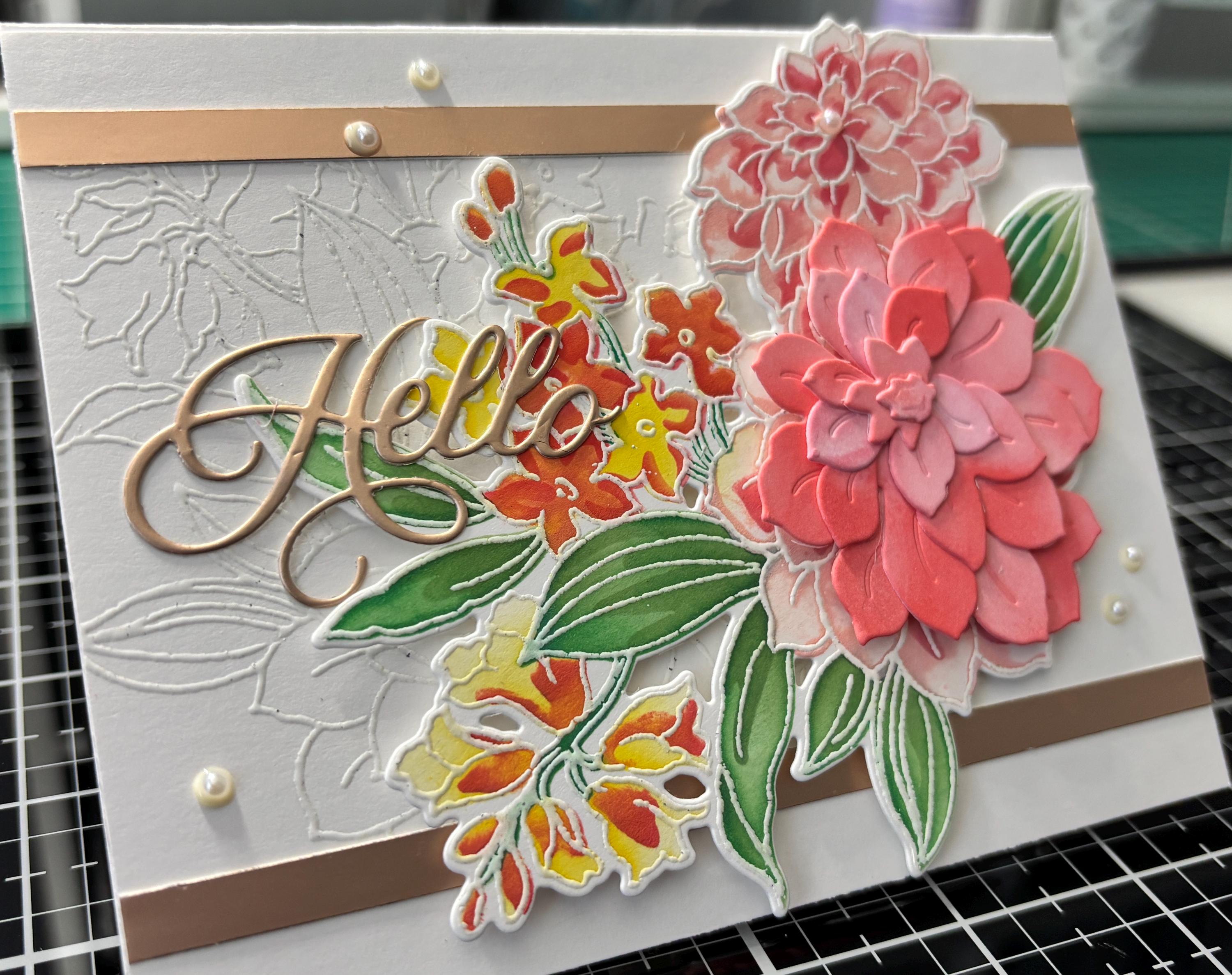 Handmade 3D Floral Hello Card – Layered Flower Greeting Card – Thinking ...