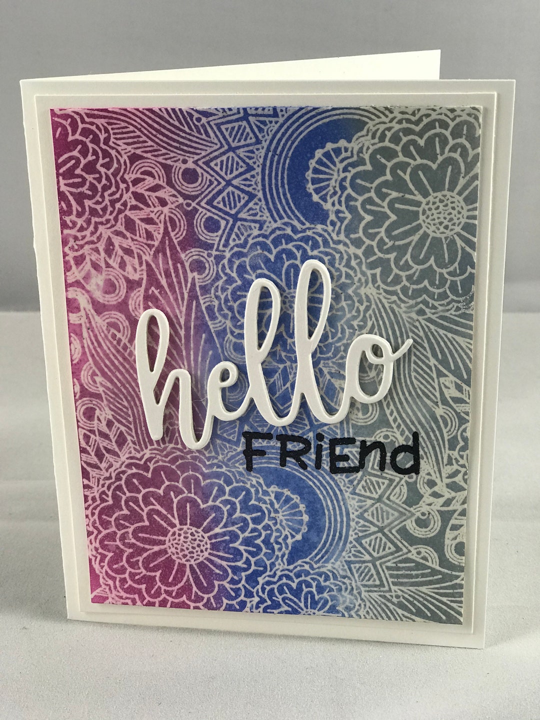 Limited Stock! Handmade Intricate Floral Hello Card - Etsy