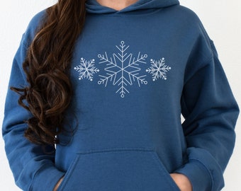 Snowflake Hoodie: Winter Hooded Sweatshirt, Cozy Fit