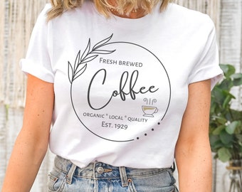 Fresh Brewed Coffee T-Shirt – Vintage Cafe Lover Tee