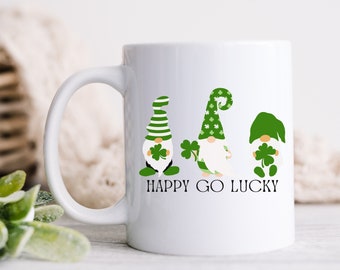 St. Patrick's Day Gnome Mug, Irish Ceramic Coffee Cup