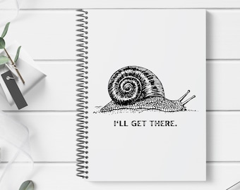 Spiral Notebook Unlined Soft Cover Snail Garden Design - 5.25"x8.25"