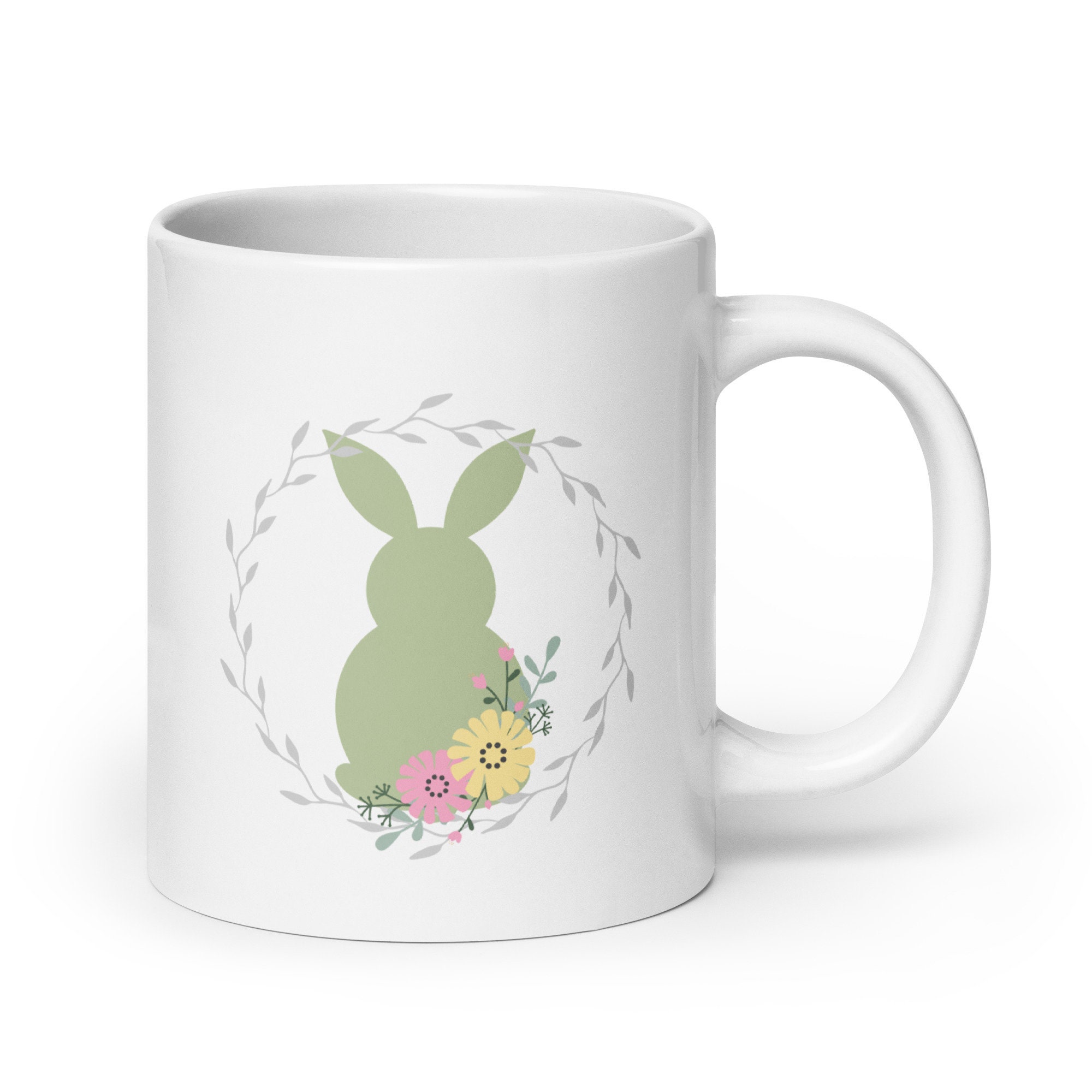 Discover Easter Mug Spring Floral Mug, Easter Bunny