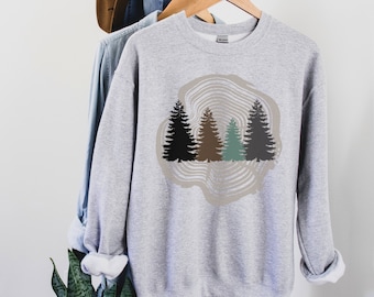 Treeline Forest Pullover Sweater - Nature Hiking Sweatshirt