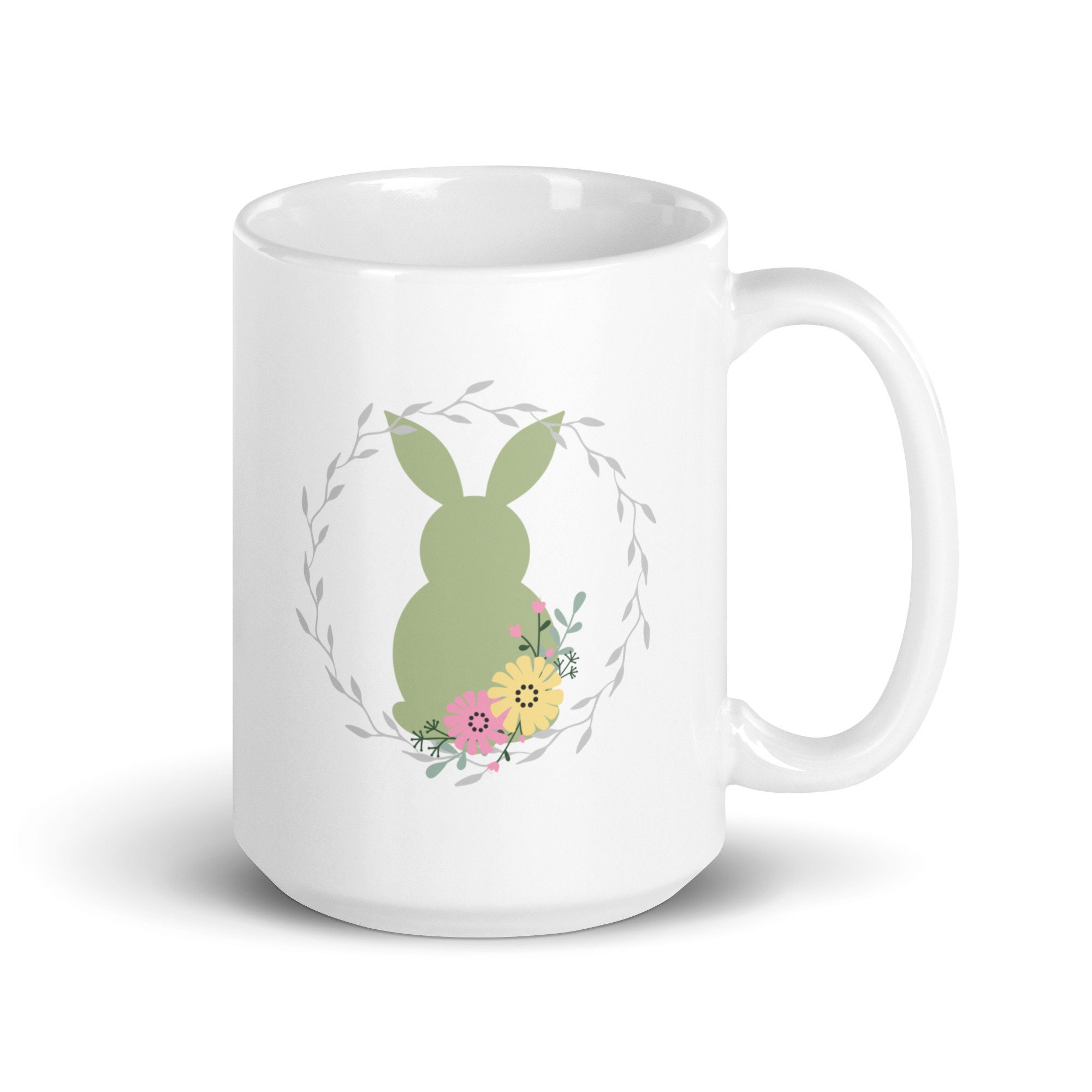 Discover Easter Mug Spring Floral Mug, Easter Bunny