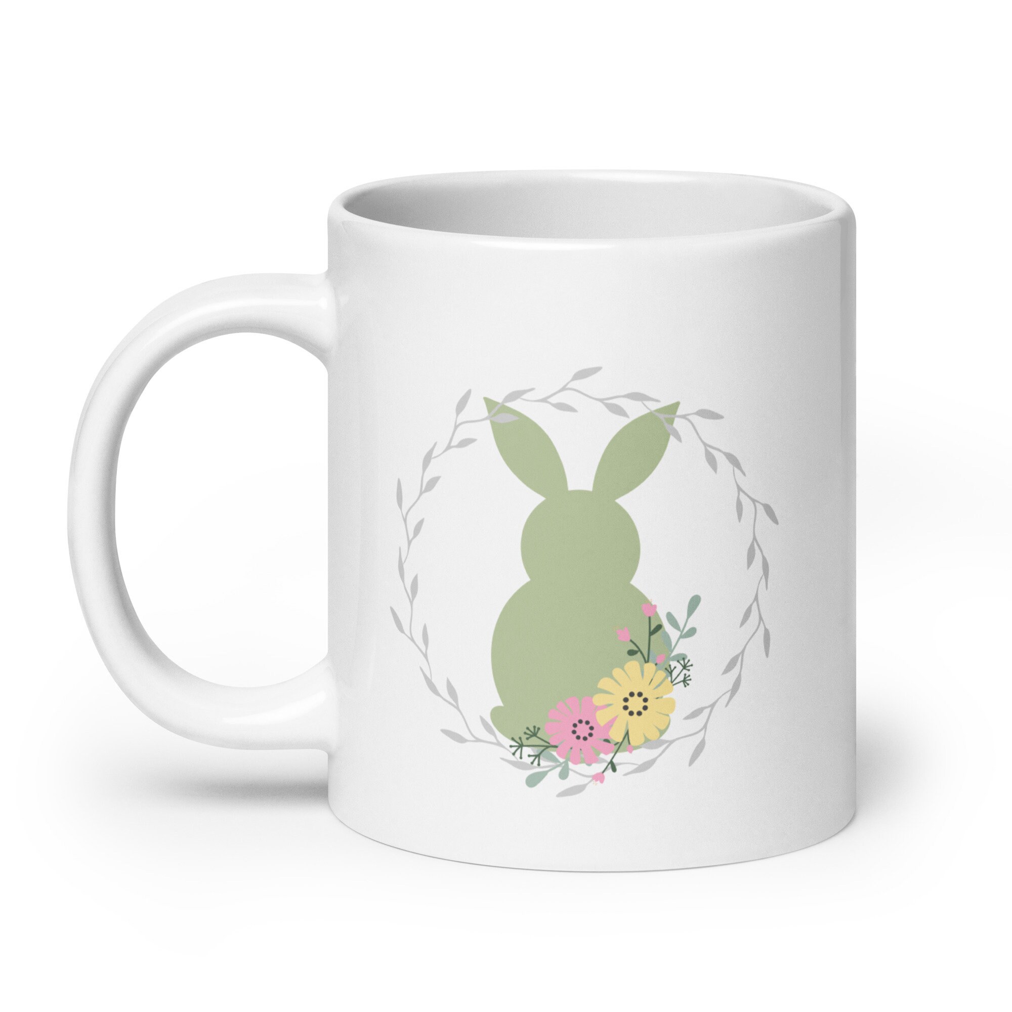 Discover Easter Mug Spring Floral Mug, Easter Bunny