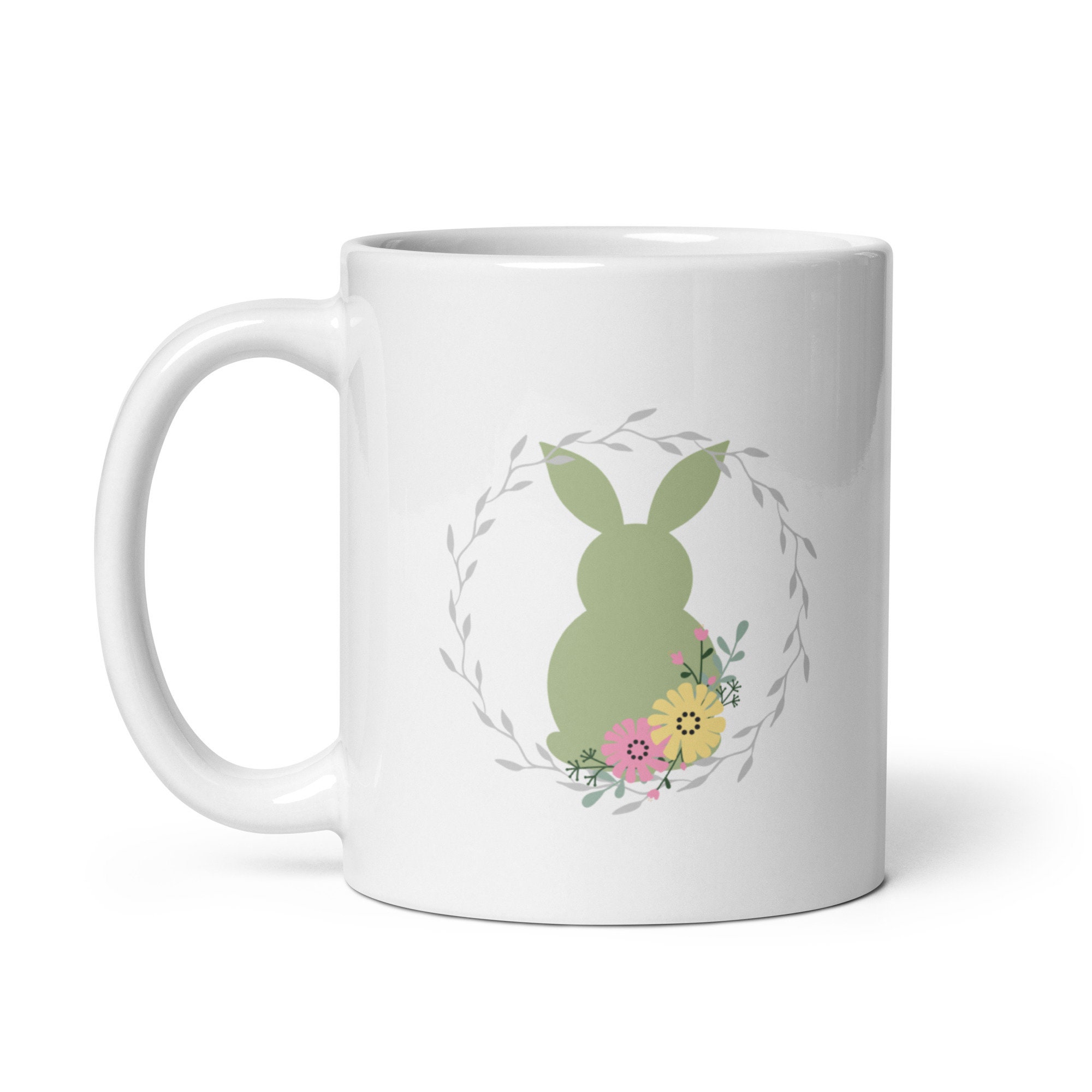 Discover Easter Mug Spring Floral Mug, Easter Bunny