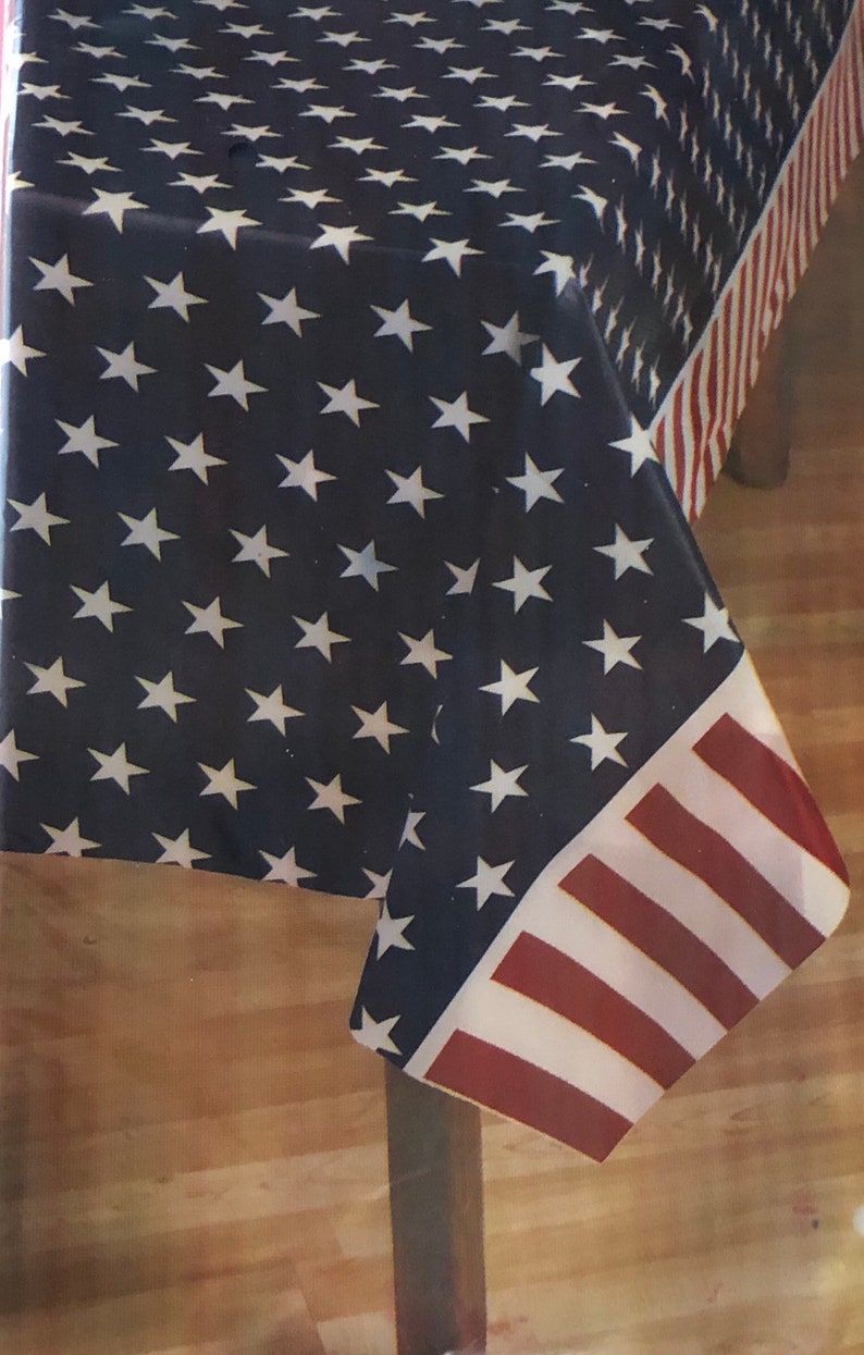 Patriotic Tablecloth 4th Of July Party Decprations Etsy