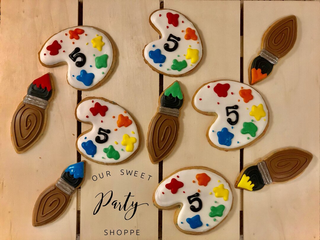 Paint Cookies/ Paint Brush Cookies/ Paint Brush Iced Cookies/ Paint