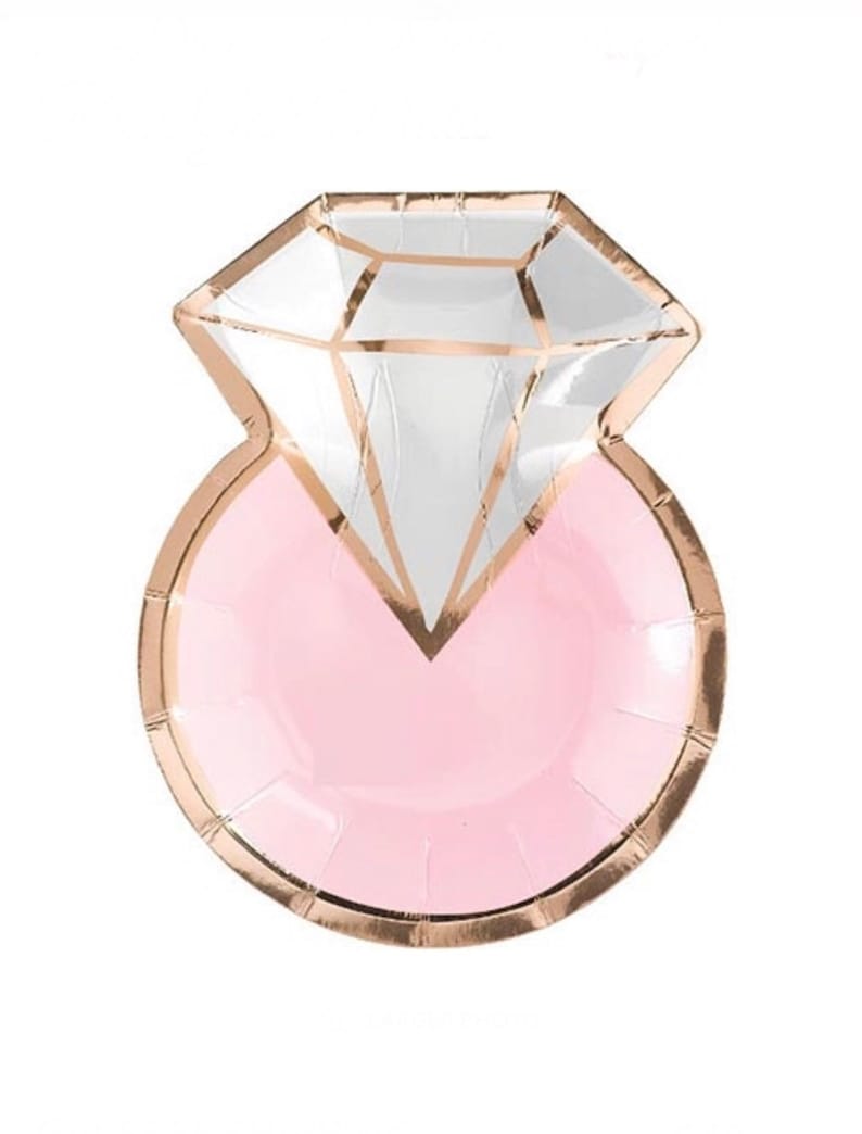 Engagement Plates 8 Count Dessert Plate Diamond Ring Party Etsy