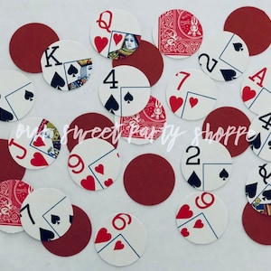 Confete com tema de pôquer, confete para festa Las Vagas, festa de aniversário com cartão de pôquer
