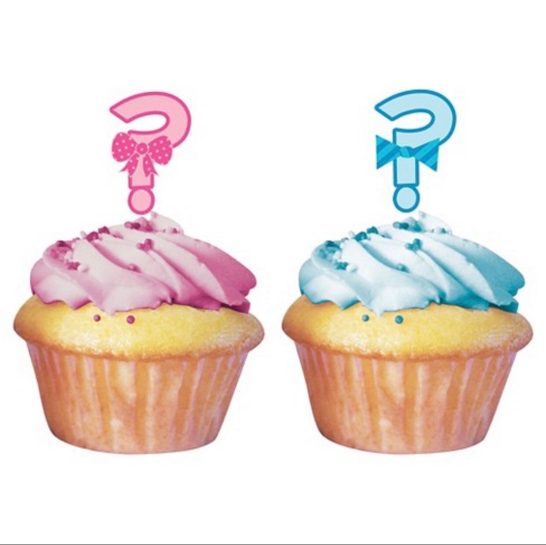 Gender Reveal Cupcake Toppers 24 Count Baby Shower Gender Reveal Little