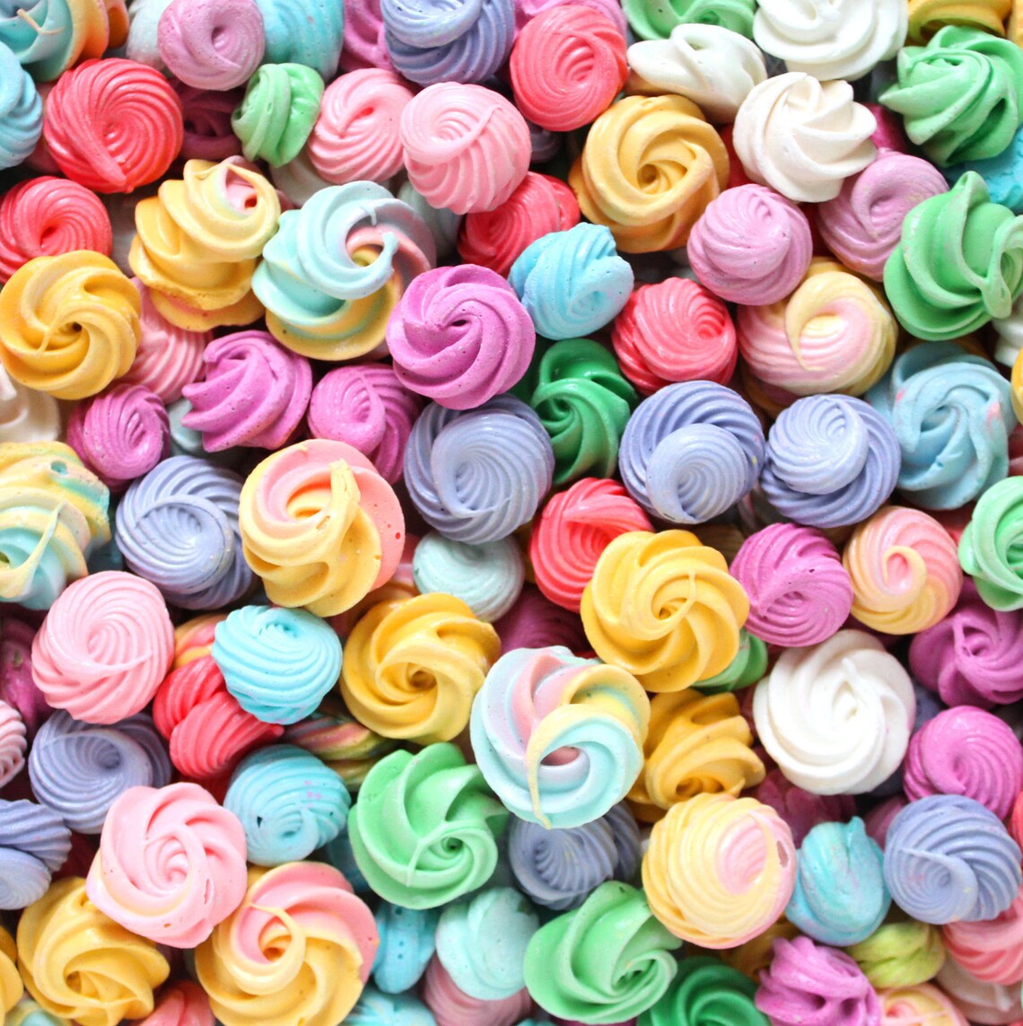 Multicolor Meringue Cookies Pastel Rainbow Cookies Etsy
