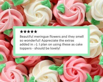 新品タグ付＊rosymonster meringue flower セット Meringue Cookies, One Dozen Medium Roses, Homemade Sweet Treats - Etsy