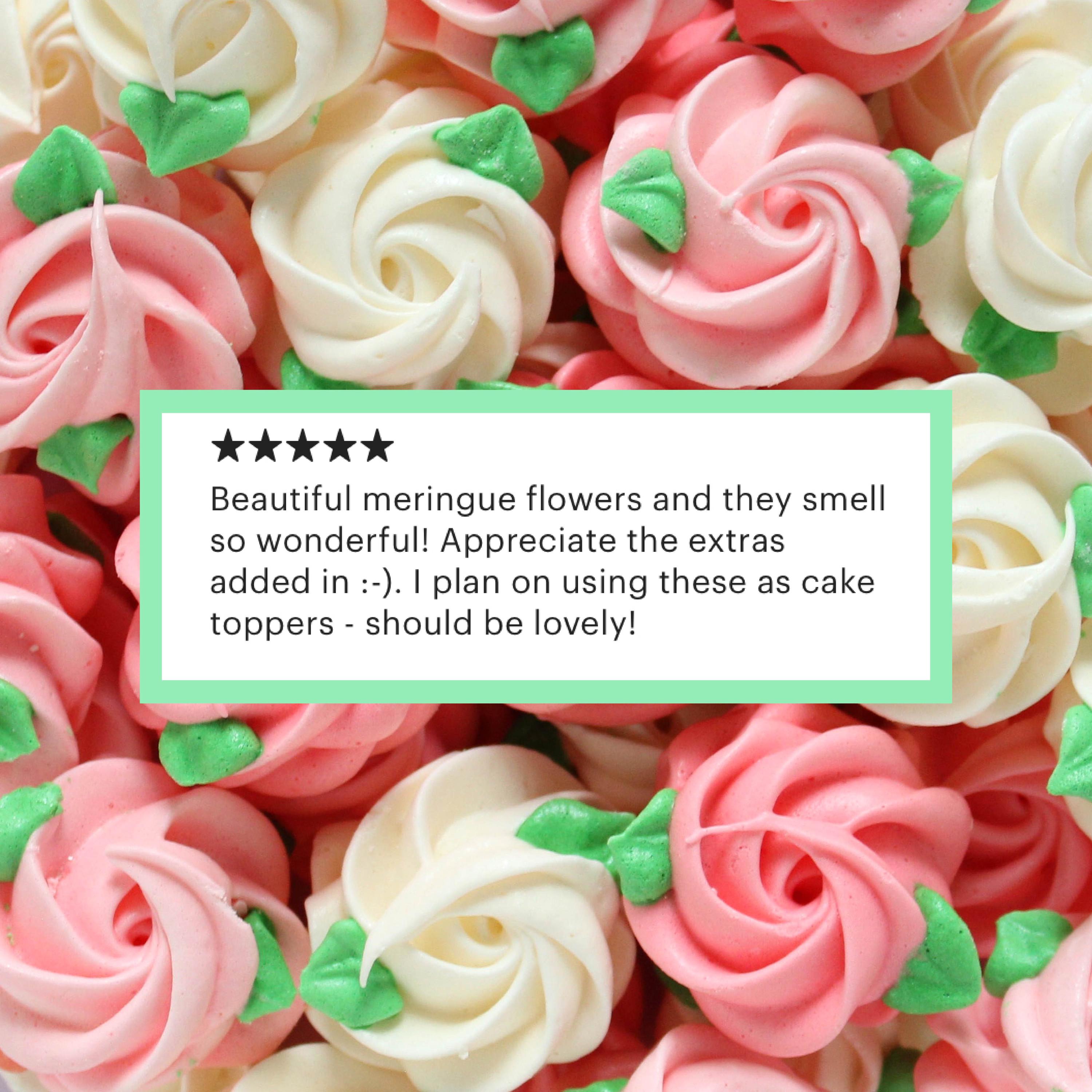 Rose Meringue Cookies - Small Batch - Packaged in Bulk - Made to