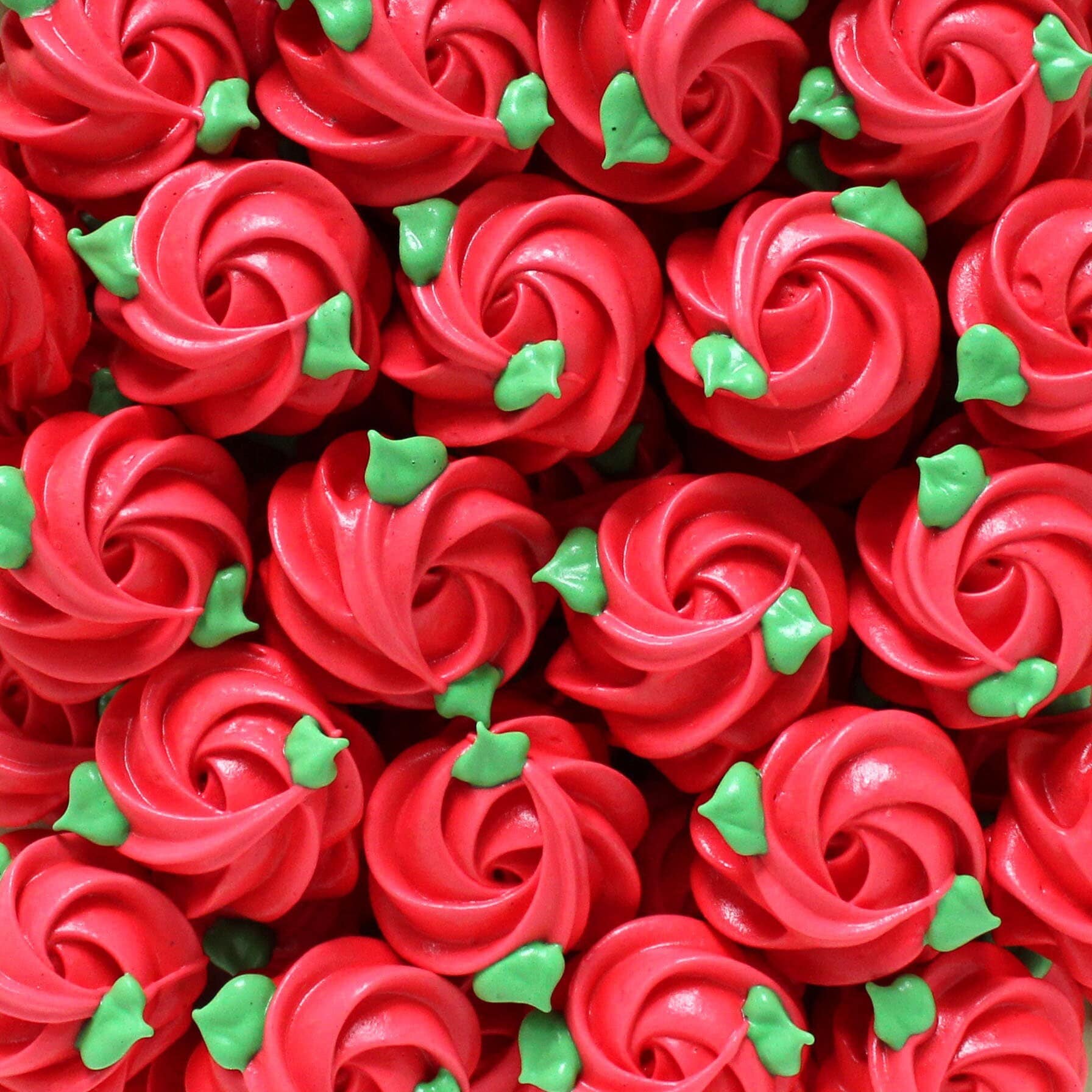 Red Rose Meringue Cookies - Small Batch - Packaged in Bulk - 1.5