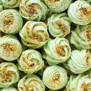 Pistachio Meringue Cookies - Small Batch - Packaged in Bulk - 1.5" Pieces