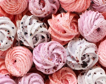 Mixed Berry Meringue Cookies - Party Favor - Gift - Wedding - Baby Shower - Thank You - Birthday - Spring - Mother's Day