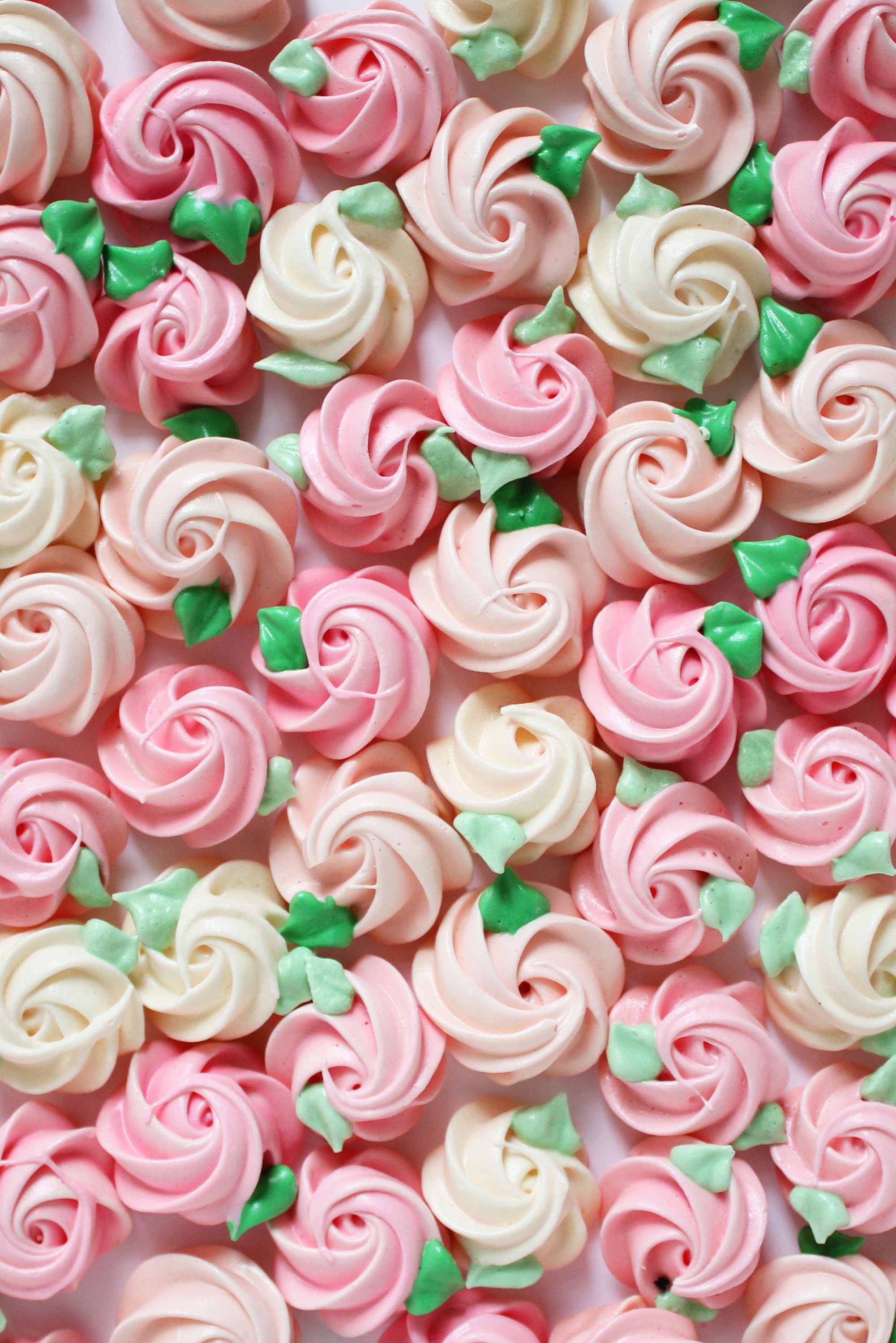 Rose Meringue Cookies Flowers Valentines Day Cookies | Etsy