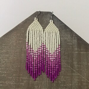 Pink Seed Bead Earrings