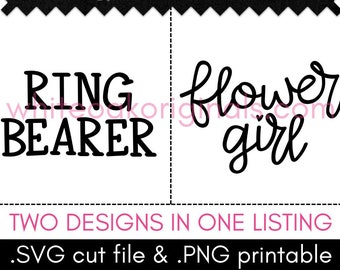 Ring Bearer, Flower Girl, wedding SVG cut file & PNG printable BUNDLE