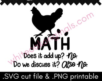 Chicken Math cut file & PNG printable