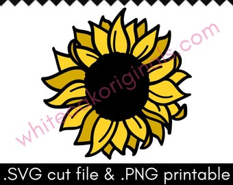 Sunflower SVG cut file & PNG printable