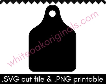 Ear Tag SVG cut file & PNG printable